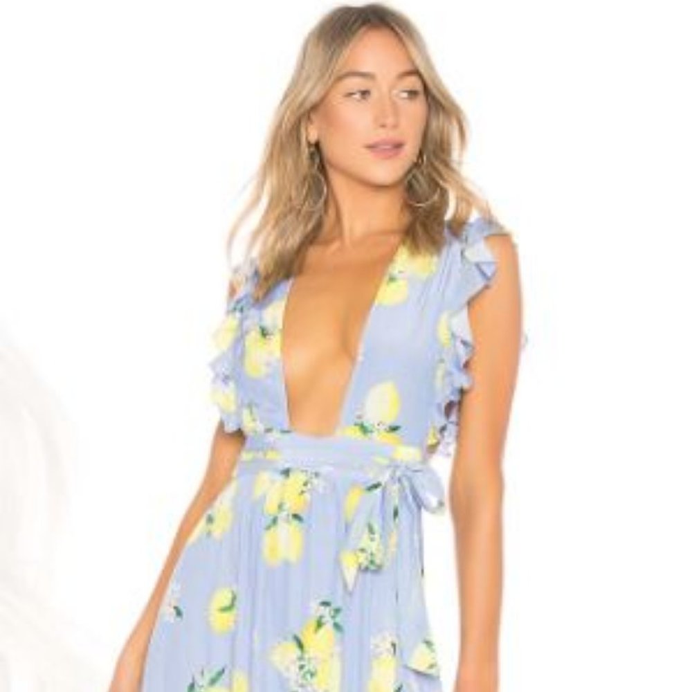 Majorelle Sweet Pea Dress in Blue Lemon